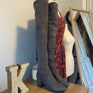 Over the knee suede boots
